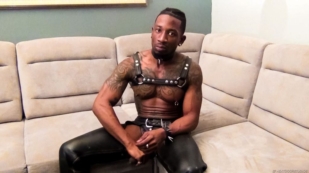 Leather Stud Rio Jerks Off RedixxLeatherCom Gay Leather Porn